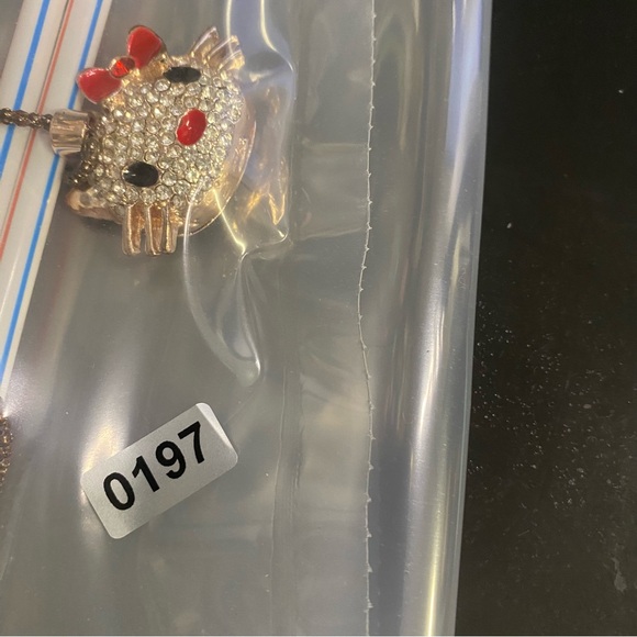 Betsey Johnson Gold Hello Kitty Pendant Necklace with Red Bow - Picture 5 of 6